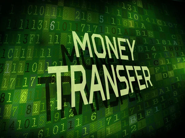 Palavras de transferência de dinheiro isolado em fundo digital — Vetor de Stock