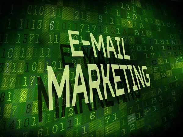 Mots de marketing par e-mail isolés sur fond numérique — Image vectorielle