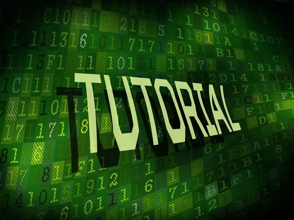 Palavra tutorial isolado em fundo digital — Vetor de Stock