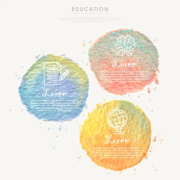 Eğitim Infographic için suluboya ögesi