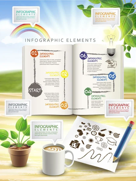 Elementos infográficos creativos aislados en la mesa — Vector de stock