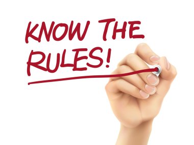 know the rules words written by 3d hand clipart