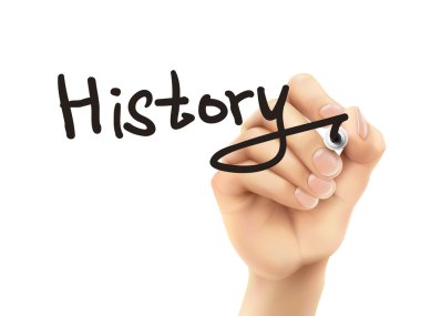 geçmiş kelime 3D el tarafından yazılmış