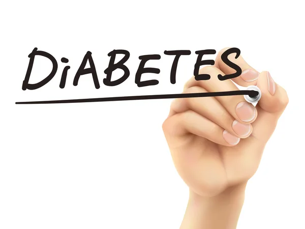 Palabra diabetes escrita por la mano 3d — Archivo Imágenes Vectoriales