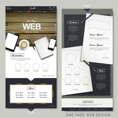 Office sahne bir sayfa web sitesi tasarım şablonu