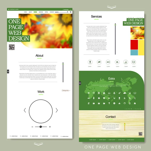 Estilo natural diseño del sitio web de una página — Archivo Imágenes Vectoriales
