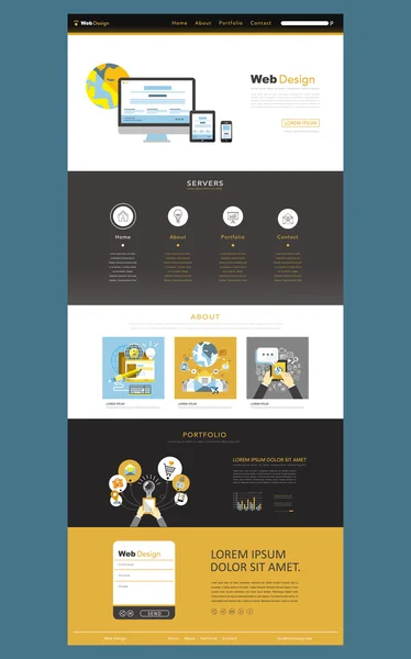 Style d'affaires design plat une page site web — Image vectorielle