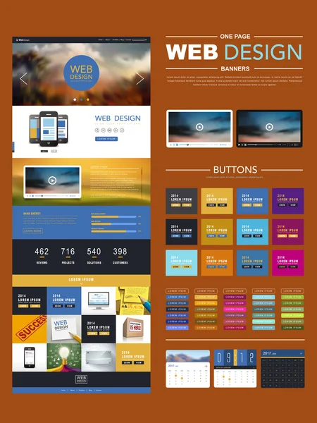 En webbplats designmall med oskärpa landskap — Stock vektor
