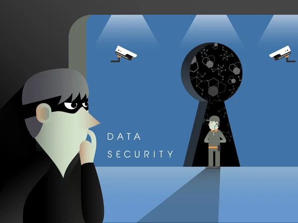 フラットなデザインのデータ セキュリティの概念 — ストックベクタ