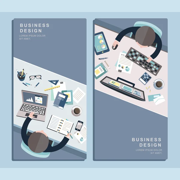 Concetto di business design nel design piatto — Vettoriale Stock