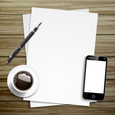 boş kağıt ve çalışma öğeleri yerleştirme