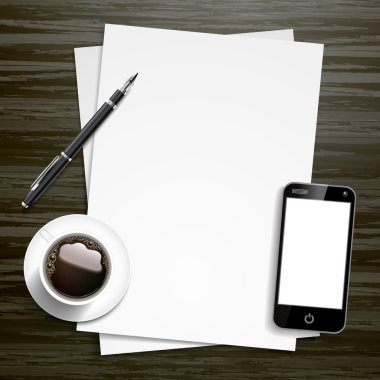 boş kağıt ve çalışma öğeleri yerleştirme