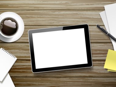 Tablet ve çalışma öğeleri yerleştirme