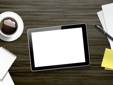 Tablet ve çalışma öğeleri yerleştirme