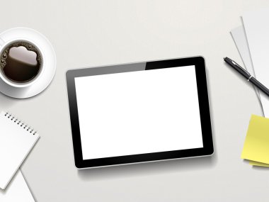 Tablet ve çalışma öğeleri yerleştirme