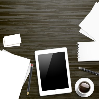 Tablet ve çalışma öğeleri yerleştirme 