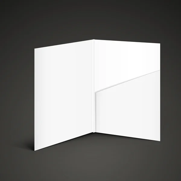 White empty open folder template — Stock Vector
