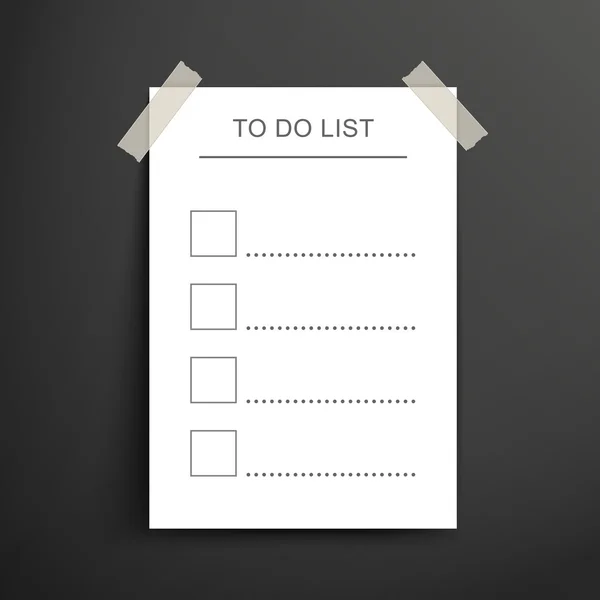 Blank to do list — Stock Vector