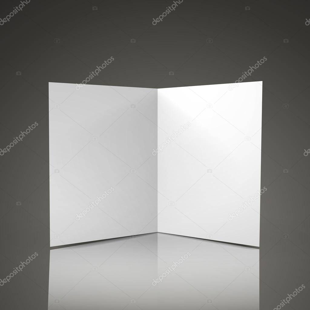 blank half-fold brochure design 