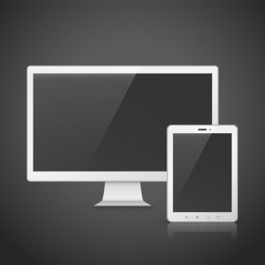 TV ve tablet ile boş perde 