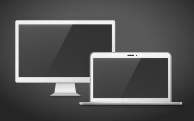 laptop ve Tv içeren aygıt kümesi 