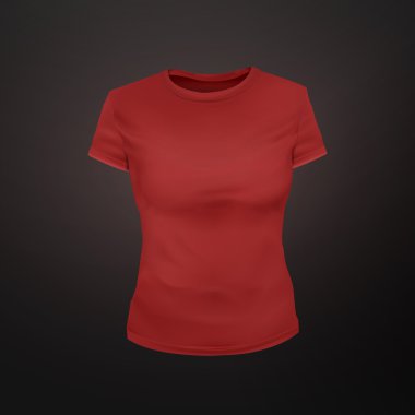 Kırmızı T-shirt kadınlarda boş 