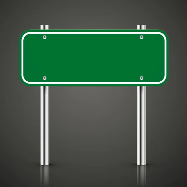 3d señal de tráfico verde en blanco — Vector de stock