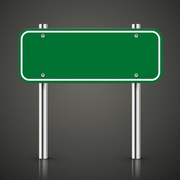 3d blank green traffic road sign 