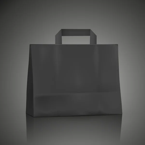 Bolsa de compras negro en blanco — Archivo Imágenes Vectoriales