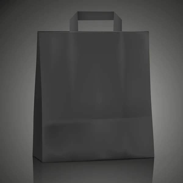Leere schwarze Einkaufstasche — Stockvektor