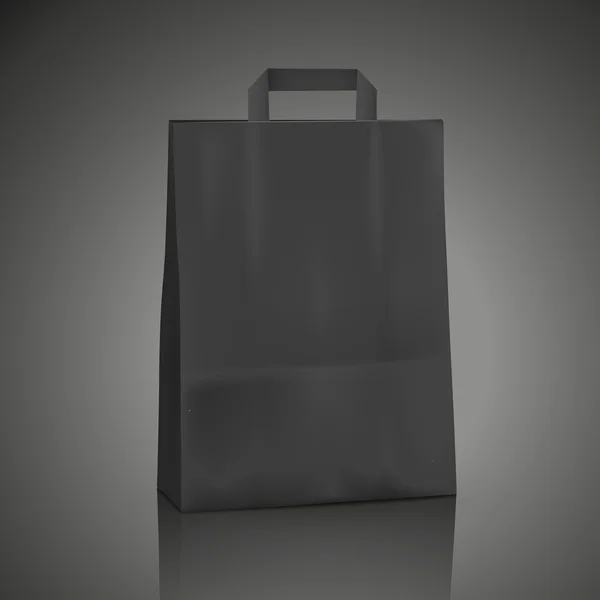Черная сумка для покупок — стоковый вектор