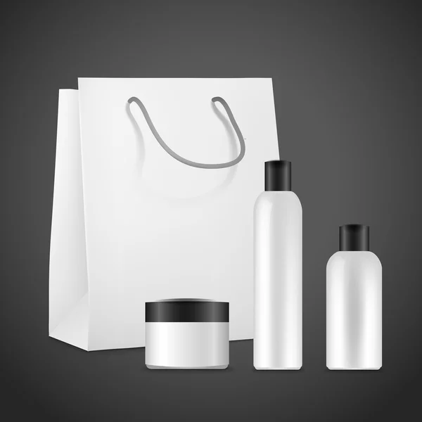 Paquete de cosméticos en blanco — Vector de stock