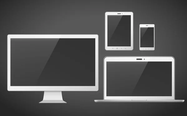 Modern device set over black background — Stock Vector