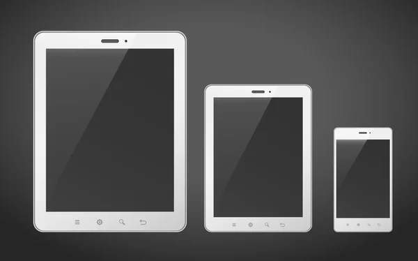 Conjunto de dispositivos que incluye tableta y teléfono inteligente — Vector de stock