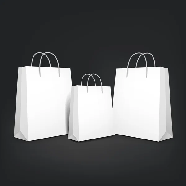 3d bolsas de compras en blanco — Archivo Imágenes Vectoriales