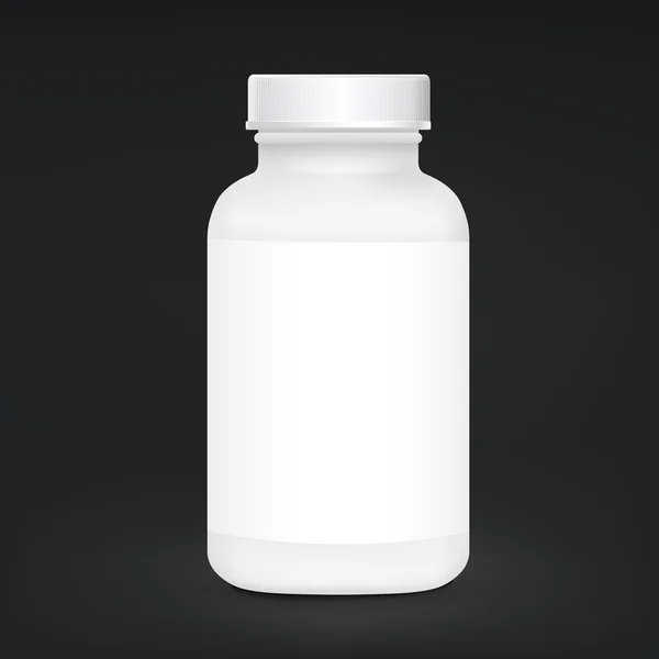 Белый пластиковый медицинский контейнер — стоковый вектор