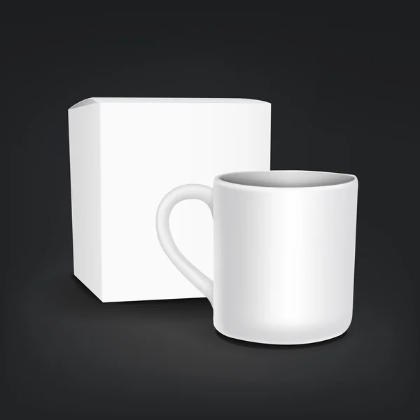 Weiße Tasse und Verpackung leer — Stockvektor