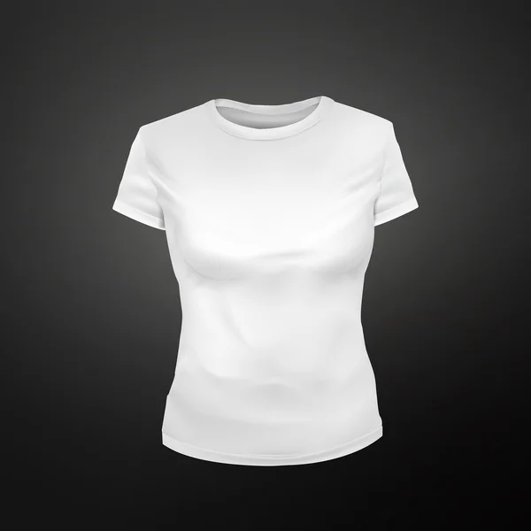 Lege dames T-shirt in het wit — Stockvector