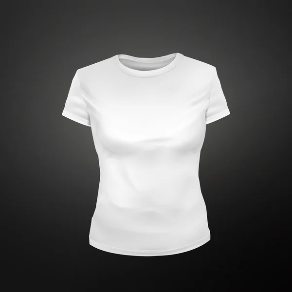 Camiseta mujer en blanco — Vector de stock