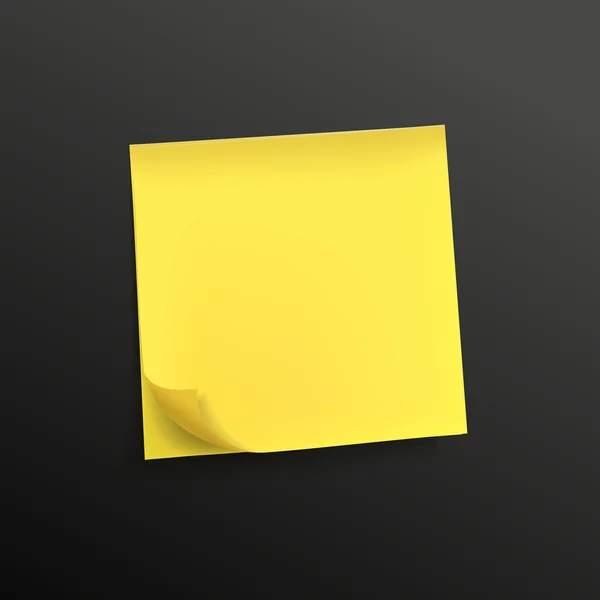 黄色のメモ用紙 — ストックベクタ