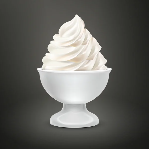 Contenant alimentaire vierge avec crème glacée au lait — Image vectorielle