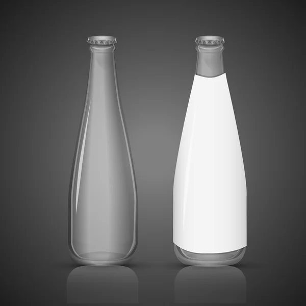 Glasflasche mit Etikett — Stockvektor