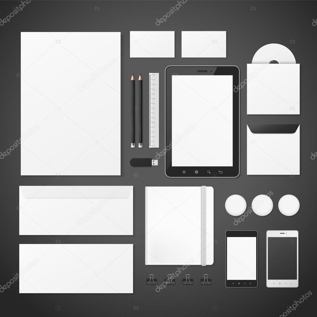 blank corporate identity stationery set