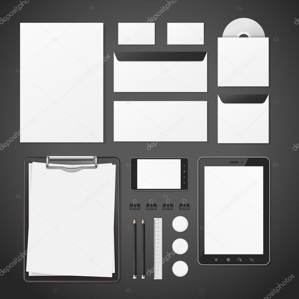 blank corporate identity stationery set