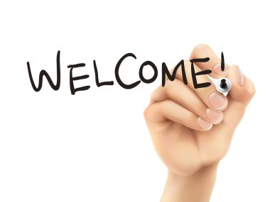 elle yazılmış kelime hoş geldiniz