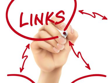 links word written by hand clipart