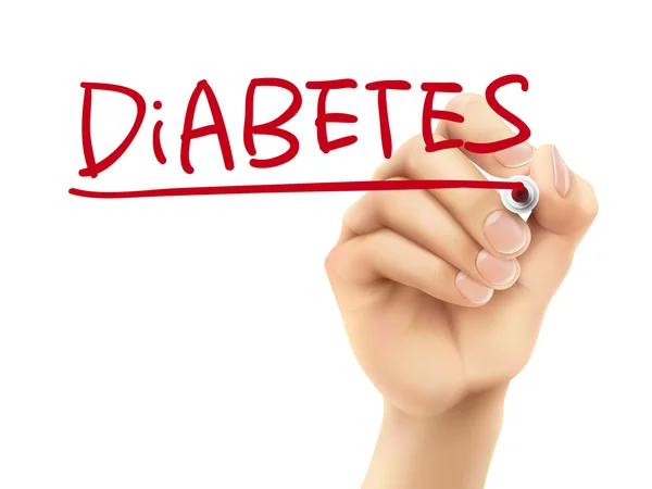 Palabra diabetes escrita a mano — Vector de stock