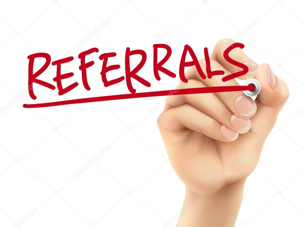 Referrals word written by hand — Stock Vector © kchungtw 58133493