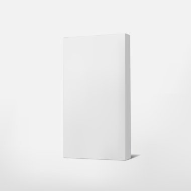 paket beyaz karton kutu üzerinde beyaz izole 