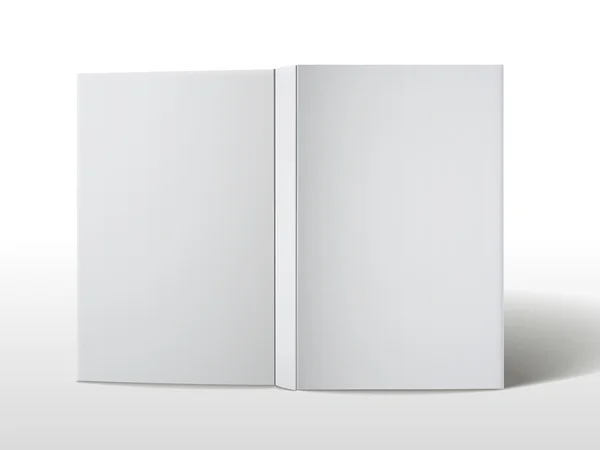 Capa de livro aberta em branco isolada em branco — Vetor de Stock